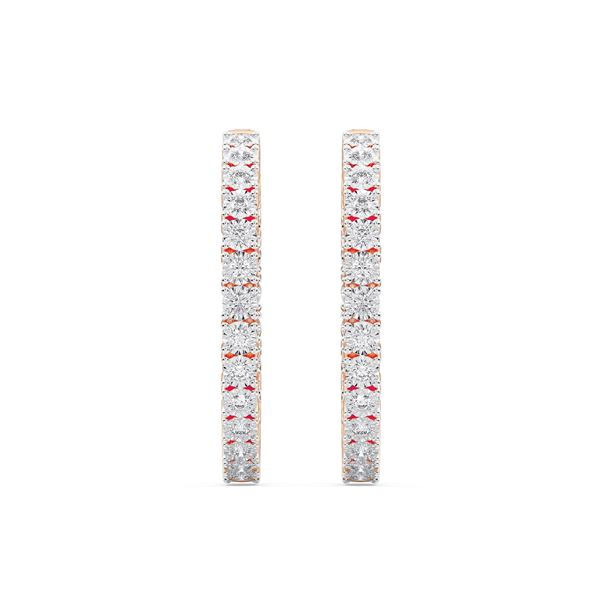 Picture of 1.488 Ct Round Cut Lab-Grown Diamond Hoop Earring in Solid Gold For Women