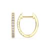 Picture of 0.200 Ct Round Cut Lab-Grown Diamond Push Back Hoop Earring in Solid Gold For Women