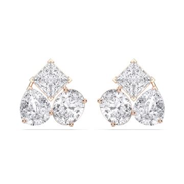 Picture of 15.000 Ct Round Cut Lab-Grown Diamond Push Back Fashion Earring in Solid Gold For Women
