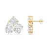 Picture of 15.000 Ct Round Cut Lab-Grown Diamond Push Back Fashion Earring in Solid Gold For Women