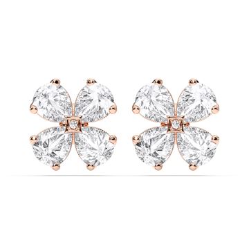 Picture of 2.01 Ct Pear Cut Lab-Grown Diamond Push Back Stud Earring in Solid Gold For Women