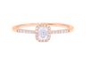 Picture of Emarald Cut & Round Briliant Cut 1.25 Ct Lab Grown Diamond Halo Engagement Ring in Solid Gold For Women