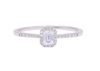 Picture of Emarald Cut & Round Briliant Cut 1.25 Ct Lab Grown Diamond Halo Engagement Ring in Solid Gold For Women