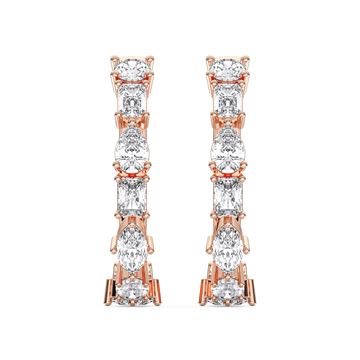 Picture of 2.38 Carat FG/VS Round Lab Grown Diamond  Hoop Earring Made in Solid Gold