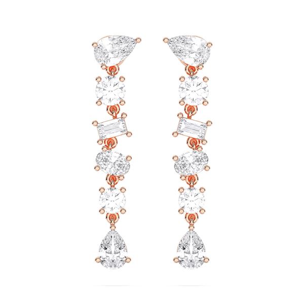 Picture of 5.97 Ct Multi Cut Lab-Grown Diamond Push Back in Solid Gold For Women