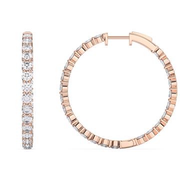 Picture of 5.50 Ct Pear Cut Lab-Grown Diamond Hoop Earring in Solid Gold For Women