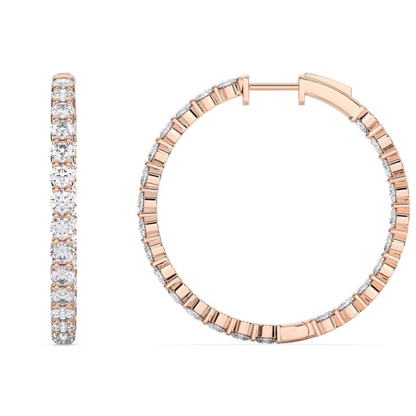 Picture of 5.50 Ct Pear Cut Lab-Grown Diamond Hoop Earring in Solid Gold For Women