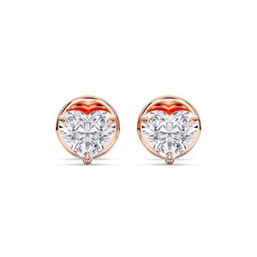 Picture of 0.50 Ct Heart Cut Lab-Grown Diamond Push Back Stud Earring in Solid Gold For Women
