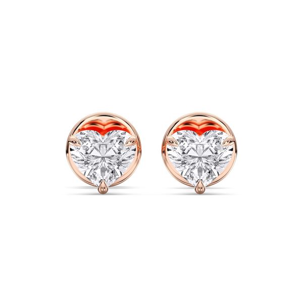Picture of 0.50 Ct Heart Cut Lab-Grown Diamond Push Back Stud Earring in Solid Gold For Women
