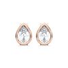 Picture of 1.00 Ct Pear Cut Lab-Grown Diamond Push Back Stud Earring in Solid Gold For Women