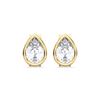 Picture of 1.00 Ct Pear Cut Lab-Grown Diamond Push Back Stud Earring in Solid Gold For Women