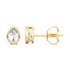 Picture of 1.00 Ct Pear Cut Lab-Grown Diamond Push Back Stud Earring in Solid Gold For Women
