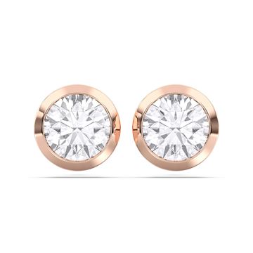 Picture of 2.00 Ct Round Cut Lab-Grown Diamond Push Back Stud Earring in Solid Gold For Women