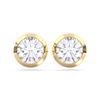 Picture of 2.00 Ct Round Cut Lab-Grown Diamond Push Back Stud Earring in Solid Gold For Women