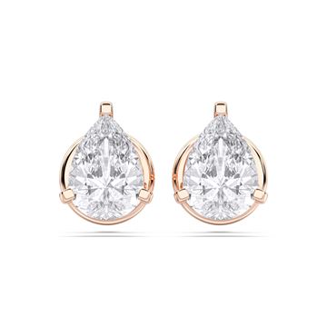 Picture of 0.50 Ct Pear Cut Lab-Grown Diamond Push Back Stud Earring in Solid Gold For Women