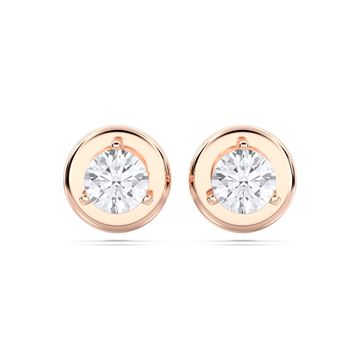 Picture of 0.25 Ct Round Cut Lab-Grown Diamond Push Back Stud Earring in Solid Gold For Women