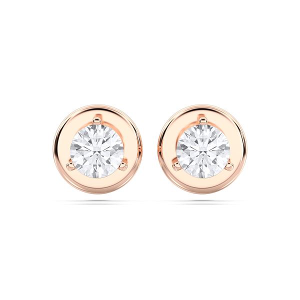 Picture of 0.25 Ct Round Cut Lab-Grown Diamond Push Back Stud Earring in Solid Gold For Women