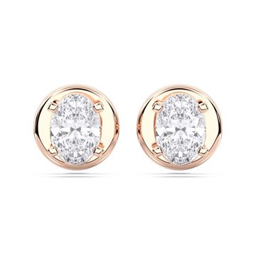 Picture of 0.50 Ct Oval Cut Lab-Grown Diamond Push Back Stud Earring in Solid Gold For Women