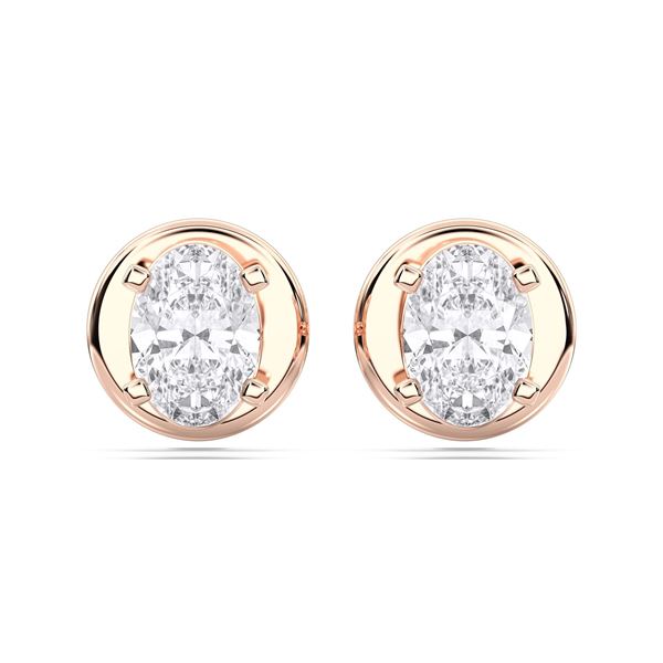 Picture of 0.50 Ct Oval Cut Lab-Grown Diamond Push Back Stud Earring in Solid Gold For Women