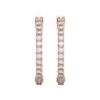 Picture of 1.01 Ct Round Cut Lab-Grown Diamond Push Back Hoop Earring in Solid Gold For Women
