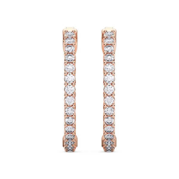 Picture of 1.01 Ct Round Cut Lab-Grown Diamond Push Back Hoop Earring in Solid Gold For Women