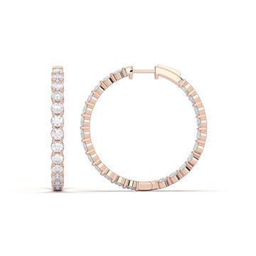 Picture of 5.05 Carat FG/VS Round Lab Grown Diamond Hoop Earring Made in Solid Gold