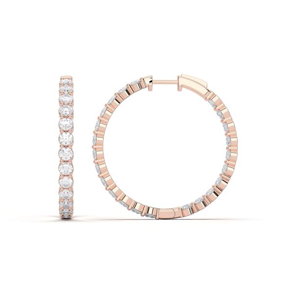 Picture of 5.05 Carat FG/VS Round Lab Grown Diamond Hoop Earring Made in Solid Gold