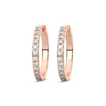 Picture of 0.96 Carat FG/VS Round Lab Grown Diamond Hoop Earring Made in Solid Gold