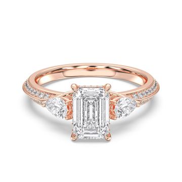 Picture of 2.72 Ct Lab-Grown Diamond 3-Stone Ring  in Solid Gold For Women