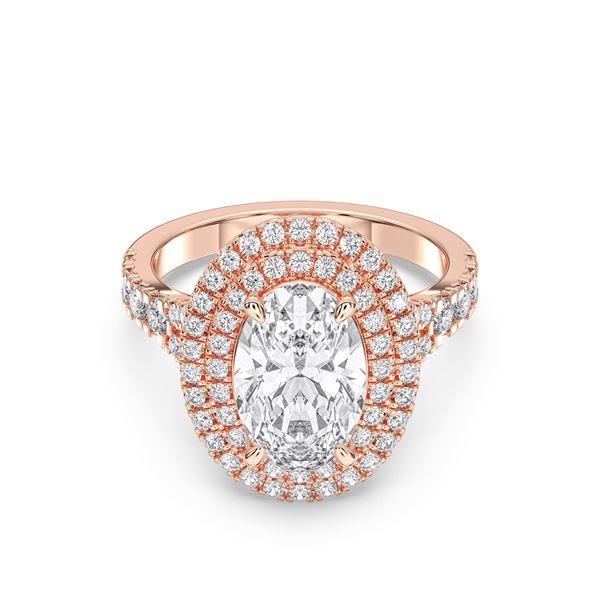 Picture of 4.22 Ct Oval Cut Lab-Grown Diamond Wedding Ring in Solid Gold For Women