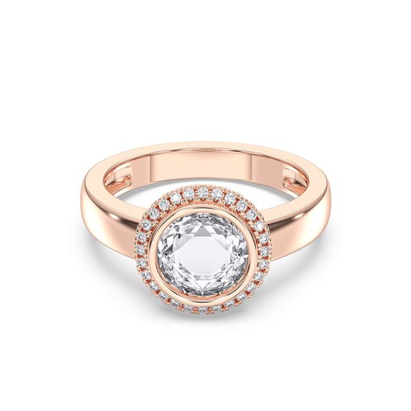 Picture of 2.14  Ct Round Cut Lab-Grown Diamond Engagement Ring in Solid Gold For Women