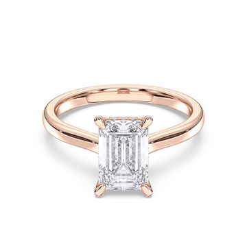 Picture of 3.17 Ct Emerald Cut Lab-Grown Diamond Engagement Ring in Solid Gold For Women