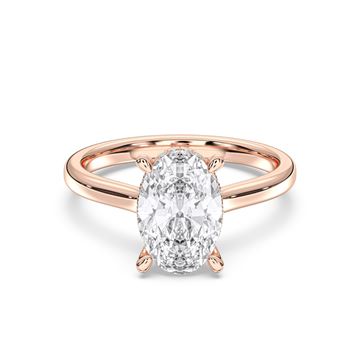 Picture of 3.2 Ct Oval Cut Lab-Grown Diamond Solitaire Ring in Solid Gold For Women