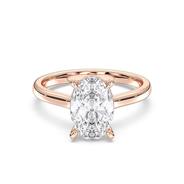 Picture of 3.2 Ct Oval Cut Lab-Grown Diamond Solitaire Ring in Solid Gold For Women