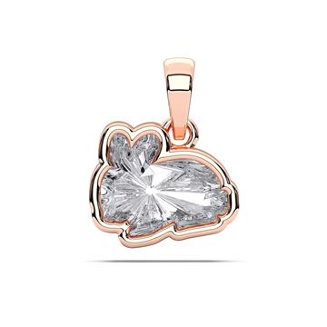 Picture of 1.42 Ct Lab-Grown Fancy Shape Diamond Solitaire Pendant in Solid Gold With 18 Inch Chain