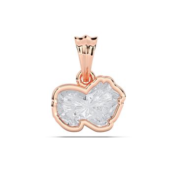 Picture of 1.25 Ct Lab-Grown Fancy Shape Diamond Solitaire Pendant in Solid Gold With 18 Inch Chain