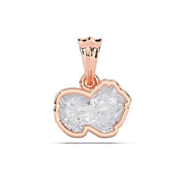 Picture of 1.25 Ct Lab-Grown Fancy Shape Diamond Solitaire Pendant in Solid Gold With 18 Inch Chain