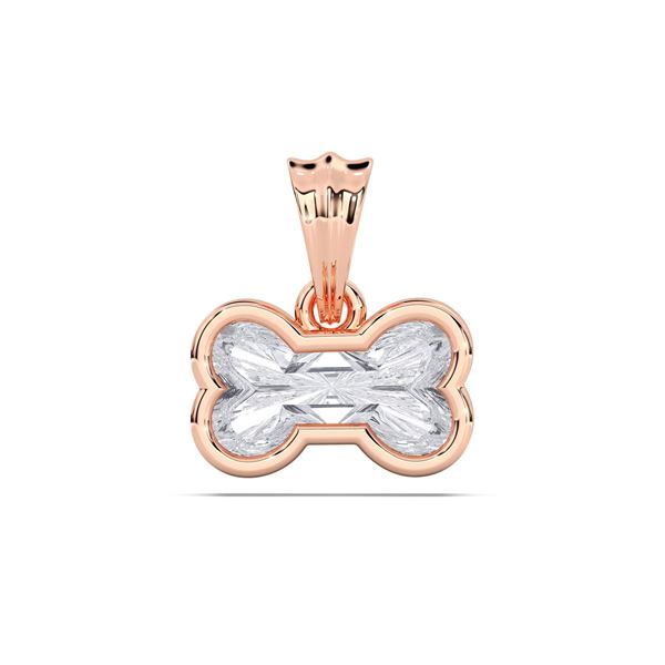 Picture of 1.00 Ct Lab-Grown Fancy Shape Diamond Solitaire Pendant in Solid Gold With 18 Inch Chain