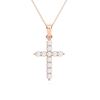 Picture of Elegant Cross Pendant with Chain For Women with 0.24 Ct Lab-Grown Round Diamond in Solid Gold – Modern Everyday Jewelry