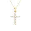 Picture of Elegant Cross Pendant with Chain For Women with 0.24 Ct Lab-Grown Round Diamond in Solid Gold – Modern Everyday Jewelry