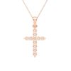 Picture of Elegant Cross Pendant with Chain For Women with 0.24 Ct Lab-Grown Round Diamond in Solid Gold – Modern Everyday Jewelry