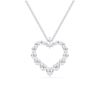 Picture of 1.05 Ct Lab-Grown Round Diamond Fashion Pendant in Heart Shape Solid Gold With 18 Inch Chain