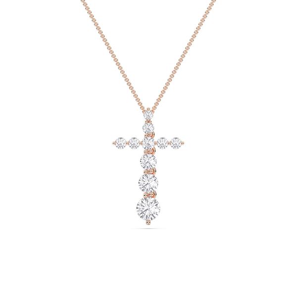 Picture of 2.1 Ct Lab-Grown Round Diamond Fashion Pendant in Solid Gold With 18 Inch Chain