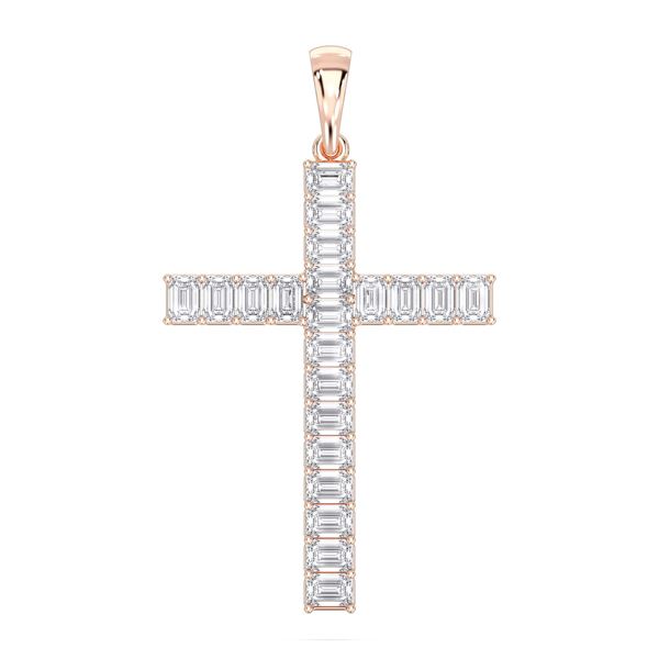 Picture of 4.2 Ct Lab-Grown Emerald Diamond Fashion Pendant in Solid Gold With 18 Inch Chain