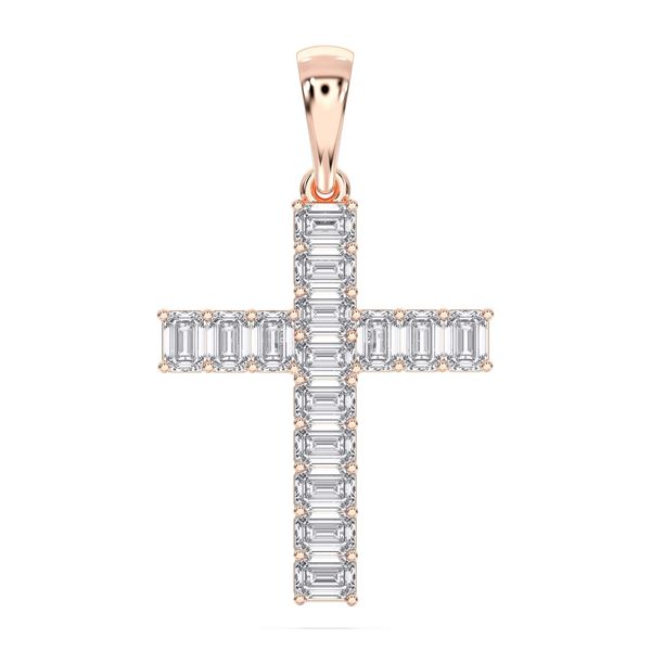 Picture of 2.3 Ct Lab-Grown Emerald Diamond Fashion Pendant in Solid Gold With 18 Inch Chain