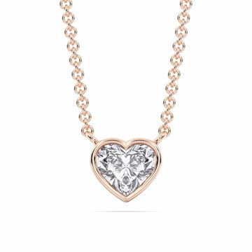 Picture of 1.7 Ct Lab-Grown Heart Diamond Solitaire Pendant in Solid Gold With 18 Inch Chain
