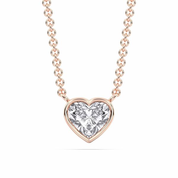 Picture of 1.7 Ct Lab-Grown Heart Diamond Solitaire Pendant in Solid Gold With 18 Inch Chain
