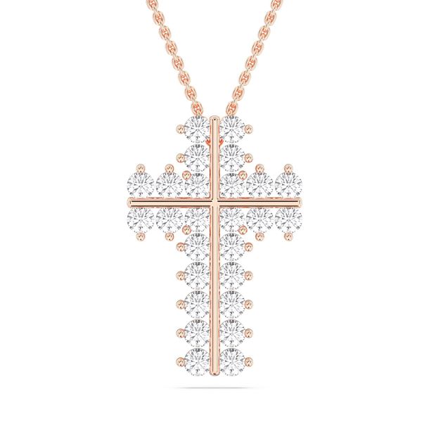 Picture of 1.00 Ct Lab-Grown Round Diamond Fashion Pendant in Solid Gold With 18 Inch Chain