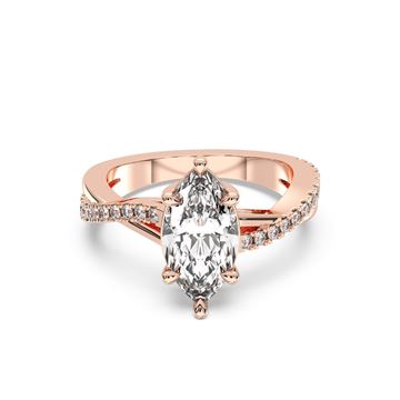 Picture of 2.26 Ct Marquise Cut Lab-Grown Diamond  Wedding Band in Solid Gold For Women