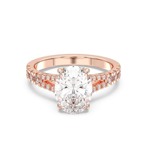 Picture of 3.58 Ct Oval Cut Lab-Grown Diamond Solitaire Ring in Solid Gold For Women